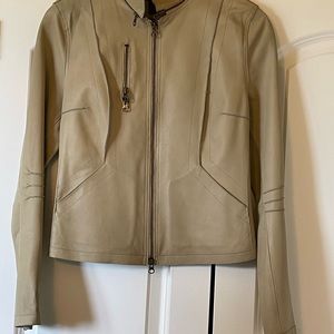 Danier leather size XS TAUPE  jacket.  Zipper details and stitching detail